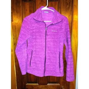 Columbia Womens Fleece Full Zip Jacket Purple Activewear Small S